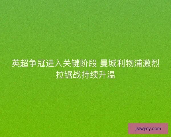英超争冠进入关键阶段 曼城利物浦激烈拉锯战持续升温