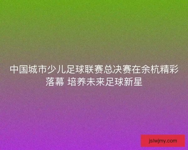 中国城市少儿足球联赛总决赛在余杭精彩落幕 培养未来足球新星
